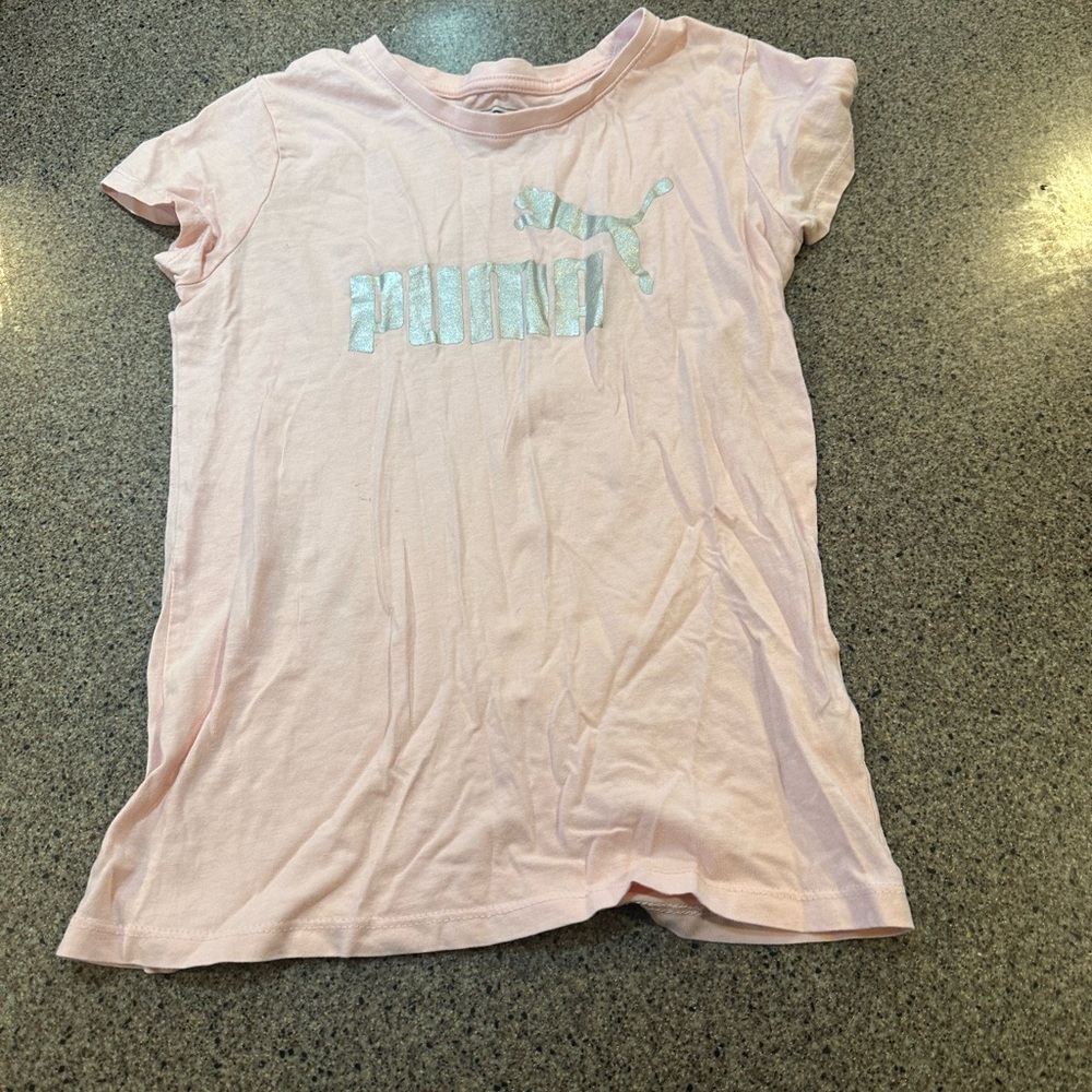 PUMA Kids Light Pink Short Sleeve Tee